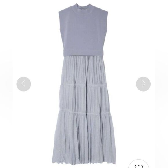 Laguna Moon Pleated Tiered Knit Dress in Blue S NWOT - Picture 8 of 16